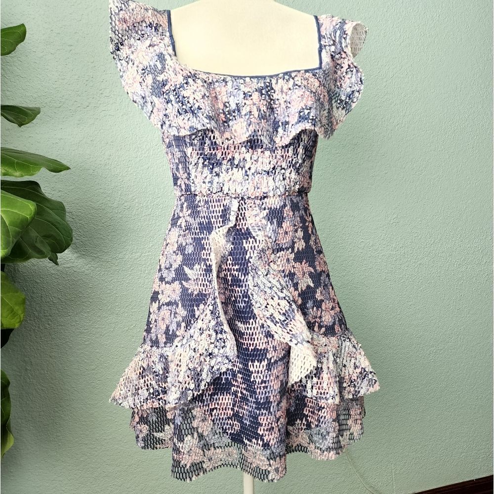 Koton Zeynep Tosun Koton Pink And Blue Mini Dress